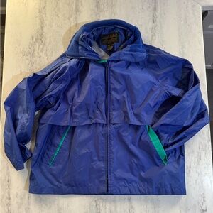 Vintage Eddie Bauer Blue Windbreaker Rain Jacket